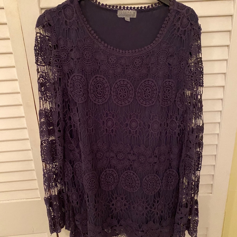 Crocheted long sleeve top